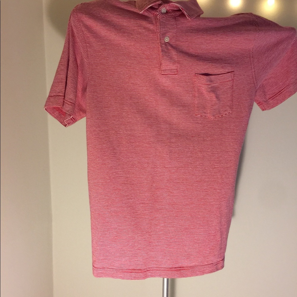 Vineyard Vines Pink Striped Polo Small WHALE Logo
